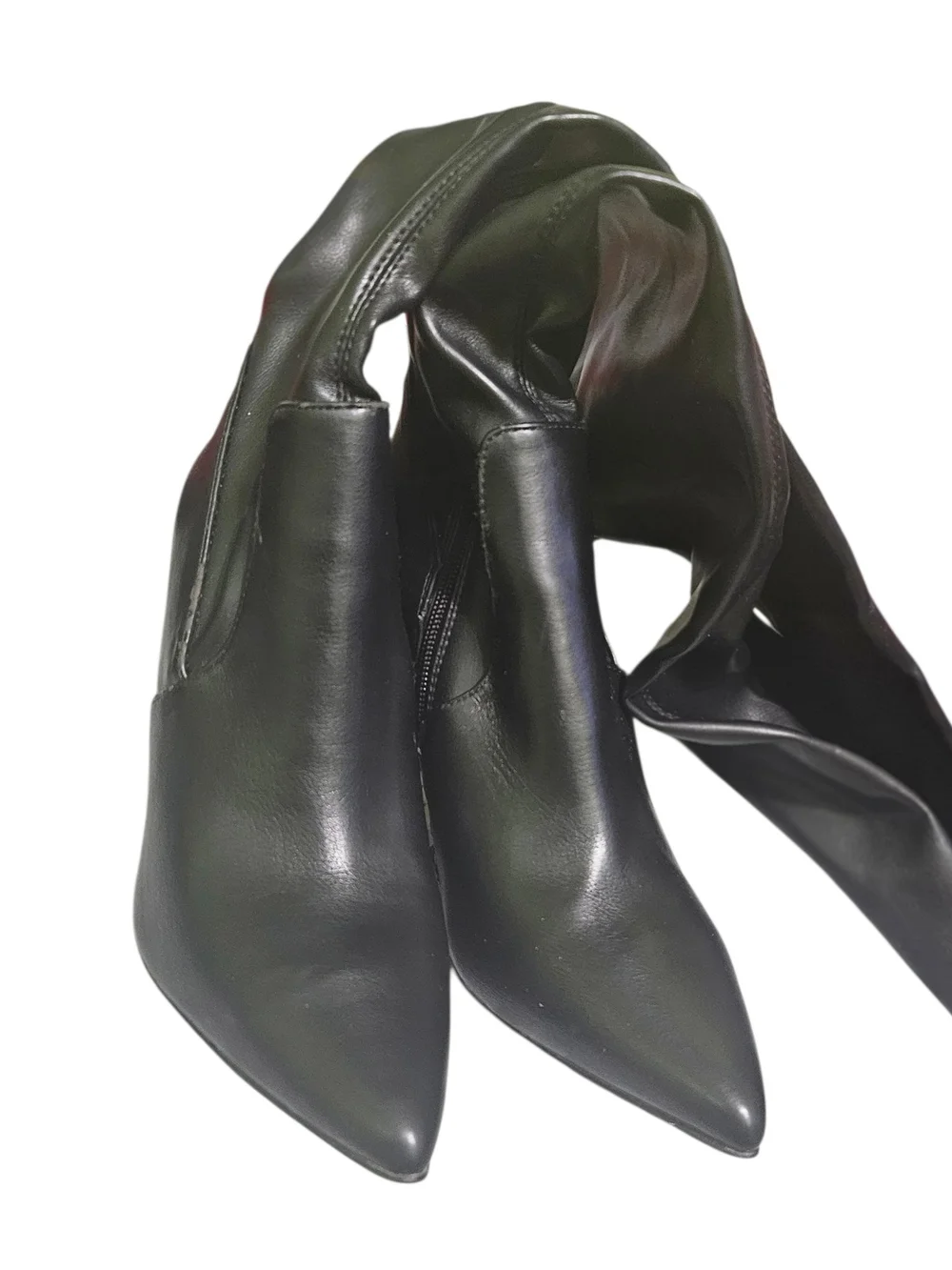 ​Steve Madden Viktory Black Faux Leather Over-the-Knee Stiletto Boots Women's 8